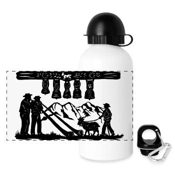 Glockenklang_black - Panorama Trinkflasche mit Deckel 500 ml - Weiß - Vorne