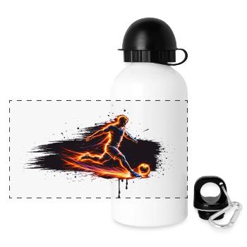 Soccer Player Energy Sport Design - Panoramic Thermal Bottle with Lid 500 ml - white - Front