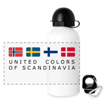 UNITED COLORS OF SCANDINAVIA black-lettered - Panorama Trinkflasche mit Deckel 500 ml - Weiß - Vorne