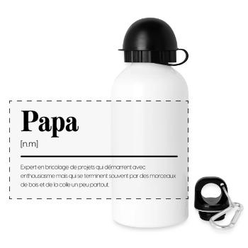 Définition papa cadeau - Gourde panoramique avec couvercle 500 ml - blanc - Devant