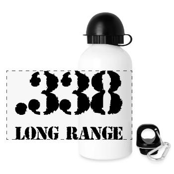 338 long range - Gourde panoramique avec couvercle 500 ml - blanc - Devant