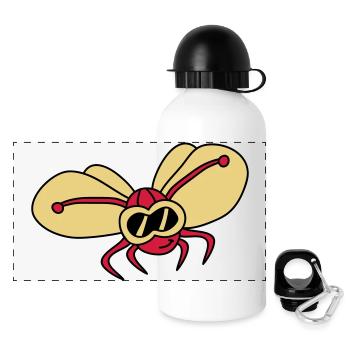 butterfly_pilot_3c - Gourde panoramique avec couvercle 500 ml - blanc - Devant