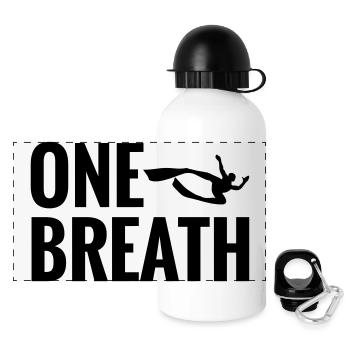 One Breath Freedive Apnea - Panorama Trinkflasche mit Deckel 500 ml - Weiß - Vorne