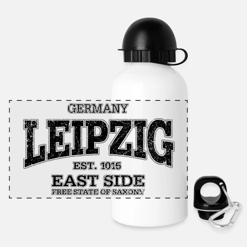 Leipzig (black oldstyle) - Panoramic Thermal Bottle with Lid 500 ml - white