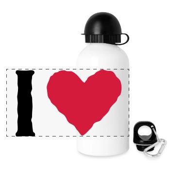 I love ... - Panoramic Thermal Bottle with Lid 500 ml - white - Front