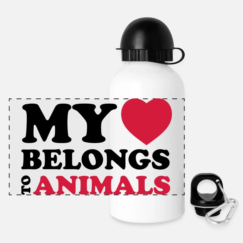 MHBT ANIMALS - Gourde panoramique avec couvercle 500 ml - blanc