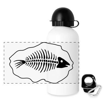 poissons_ fossiles_2_fp2 - Gourde panoramique avec couvercle 500 ml - blanc - Devant