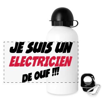 Je suis un électricien de ouf !!! 222 - Panoramic Thermal Bottle with Lid 500 ml - white - Front