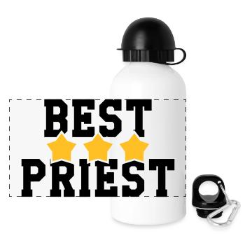 Priest Priester Prêtre Religion Cross Croix God - Panoramic Thermal Bottle with Lid 500 ml - white - Front