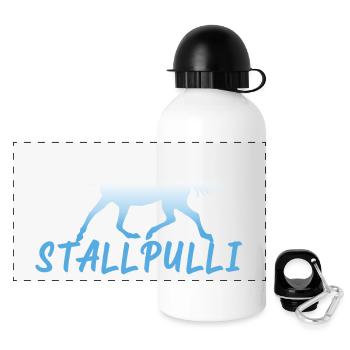 Stallpulli Pferd Reiten Reitstall Reiterhof Stall - Panorama Trinkflasche mit Deckel 500 ml - Weiß - Vorne