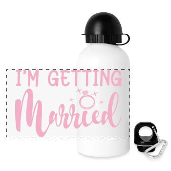 I'm Getting Married Engagement Party Matching Gift - Panoramic Thermal Bottle with Lid 500 ml - white - Front