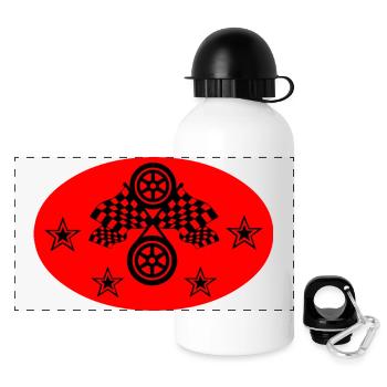 Car - Panoramic Thermal Bottle with Lid 500 ml - white - Front
