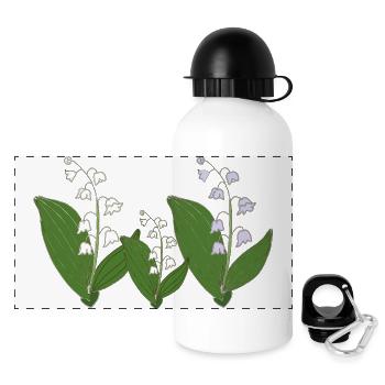 Lily of the Valley Three-pack - Panoramic Thermal Bottle with Lid 500 ml - white - Front