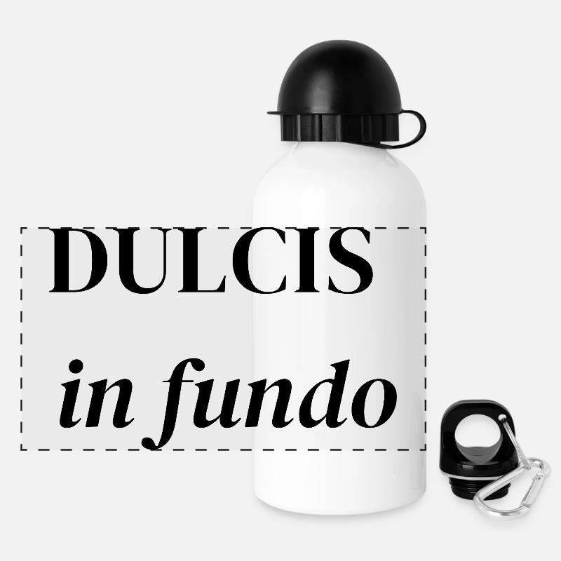 Dulcis in Fundo – eleganter lateinischer Satz - Panorama Trinkflasche mit Deckel 500 ml - Weiß