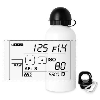 display2015 Einfarbig - Panorama Trinkflasche mit Deckel 500 ml - Weiß - Vorne