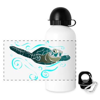 Wasserschildkröte - Gourde panoramique avec couvercle 500 ml - blanc - Devant