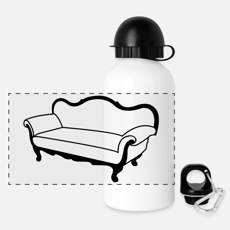 Sofa - Panorama Trinkflasche mit Deckel 500 ml - Weiß