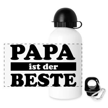 Papa est le meilleur - Gourde panoramique avec couvercle 500 ml - blanc - Devant