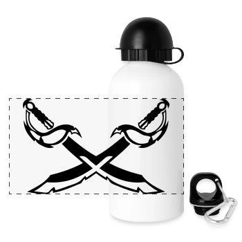 epee saber crosses 202 - Panoramic Thermal Bottle with Lid 500 ml - white - Front