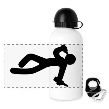Person betrunken - Panorama Trinkflasche mit Deckel 500 ml - Weiß - Vorne
