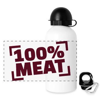 Fleisch - Panorama Trinkflasche mit Deckel 500 ml - Weiß - Vorne