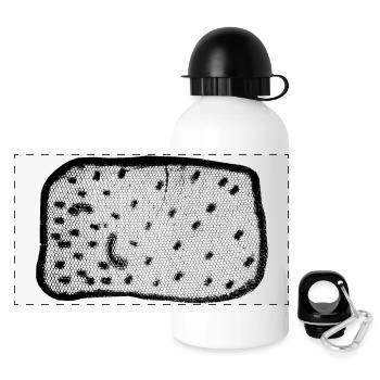 Litter box inspires Helge Schneider picture puzzles - Panoramic Thermal Bottle with Lid 500 ml - white - Front