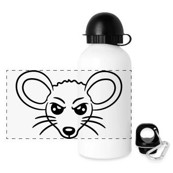 Maus Guckt Böse Wütend Frustriert Sauer Aggressiv - Panorama Trinkflasche mit Deckel 500 ml - Weiß - Vorne