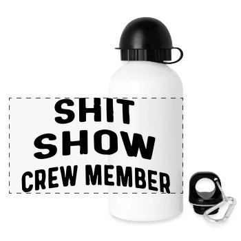 Shit-Show-Crewmitglied - Panorama Trinkflasche mit Deckel 500 ml - Weiß - Vorne