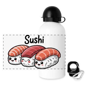 Cute Sushi Kawaii Food Lover - Panoramic Thermal Bottle with Lid 500 ml - white - Front