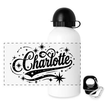 Charlotte name first last family - Panoramic Thermal Bottle with Lid 500 ml - white - Front
