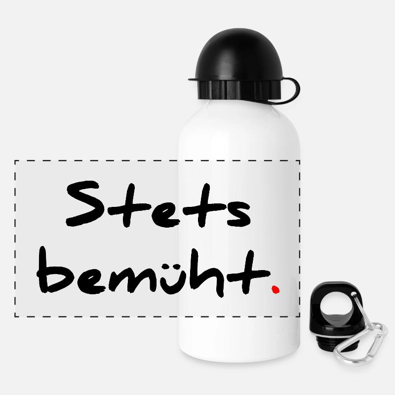 Stets bemüht - Panorama Trinkflasche mit Deckel 500 ml - Weiß