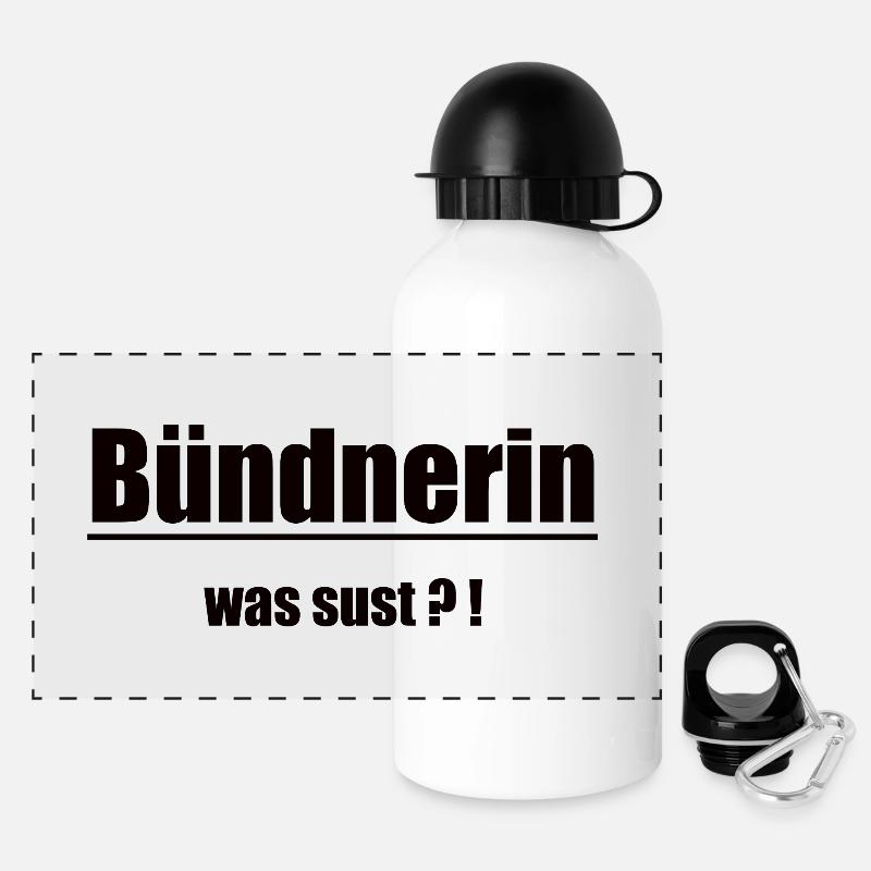 Bündnerin Was Sust Design - Panorama Trinkflasche mit Deckel 500 ml - Weiß