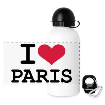 I - love - Paris - Panoramic Thermal Bottle with Lid 500 ml - white - Front