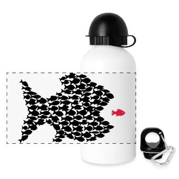 poisson pecheur collectif nuée - Gourde panoramique avec couvercle 500 ml - blanc - Devant