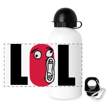 lol - Panorama Trinkflasche mit Deckel 500 ml - Weiß - Vorne