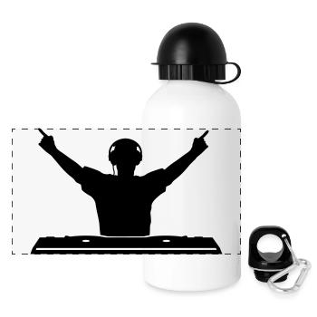 dj_mixing_f1 - Panorama Trinkflasche mit Deckel 500 ml - Weiß - Vorne