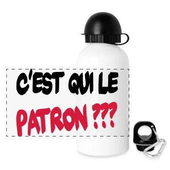 C'est qui le patron ? - Panoramic Thermal Bottle with Lid 500 ml - white - Front