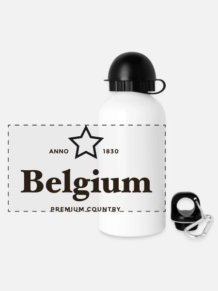 belgium PREMIUM COUNTRY - Panoramic Thermal Bottle with Lid 500 ml - white