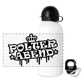 Polterabend Polter Hochzeit - Panorama Trinkflasche mit Deckel 500 ml - Weiß - Vorne