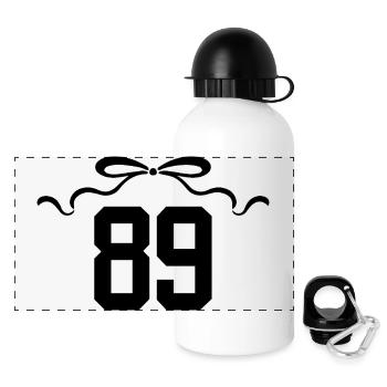 Numéro 89 noeud - 89e anniversaire - Gourde panoramique avec couvercle 500 ml - blanc - Devant