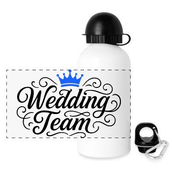 Wedding Team Hochzeit - Panorama Trinkflasche mit Deckel 500 ml - Weiß - Vorne