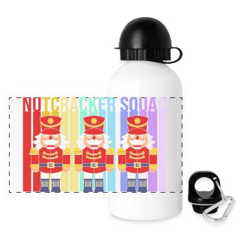 Nussknacker Weihnachten - Panorama Trinkflasche mit Deckel 500 ml - Weiß - Vorne