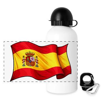Spanish Flag Wave Design - Panoramic Thermal Bottle with Lid 500 ml - white - Front