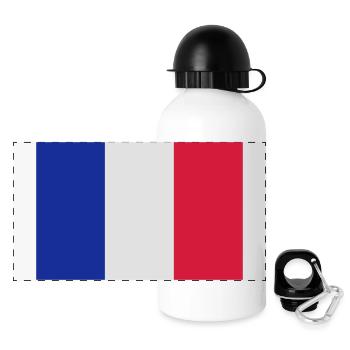 Drapeau France - Gourde panoramique avec couvercle 500 ml - blanc - Devant