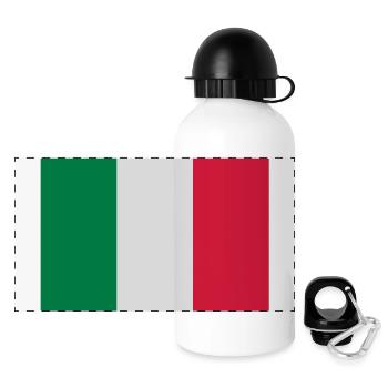 flag_italy - Panorama Trinkflasche mit Deckel 500 ml - Weiß - Vorne