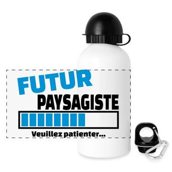 futur paysagiste - Gourde panoramique avec couvercle 500 ml - blanc - Devant