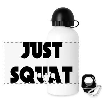 Just squat - Panorama Trinkflasche mit Deckel 500 ml - Weiß - Vorne