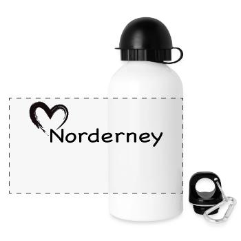 Un cœur pour Norderney - Gourde panoramique avec couvercle 500 ml - blanc - Devant