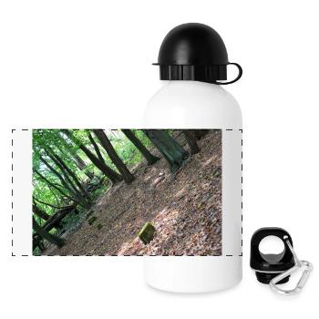 Forest Tree Trees Walk Nature Forester Poster - Panoramic Thermal Bottle with Lid 500 ml - white - Front