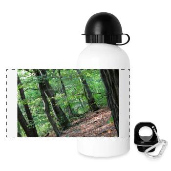 Forest Tree Trees Walk Nature Forester Poster - Panoramic Thermal Bottle with Lid 500 ml - white - Front